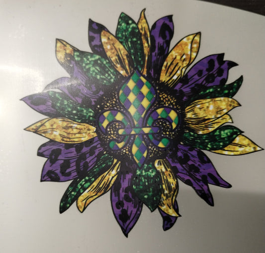 Mardi Gras Sunflower Transfer