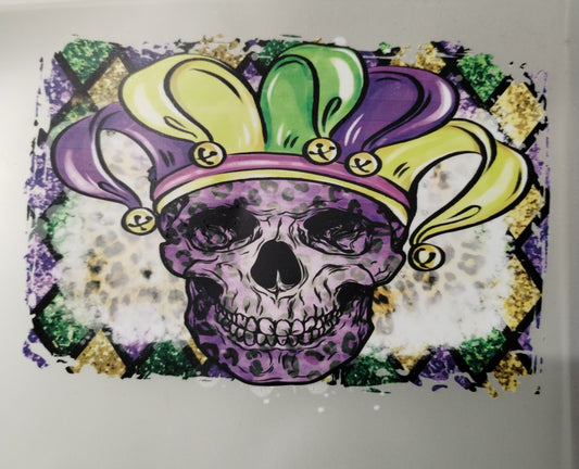 Mardi Gras Skull Transfer